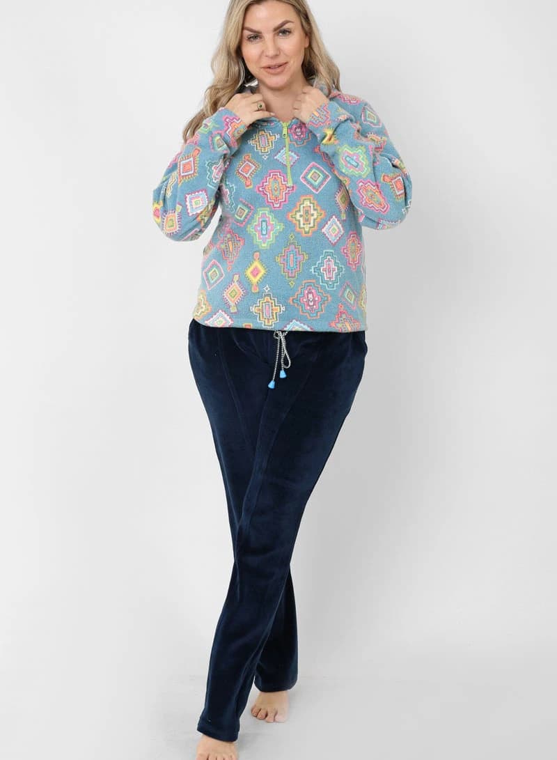 Women's Colorful Foulard Pajamas – Printed Foulard Top & Pants
