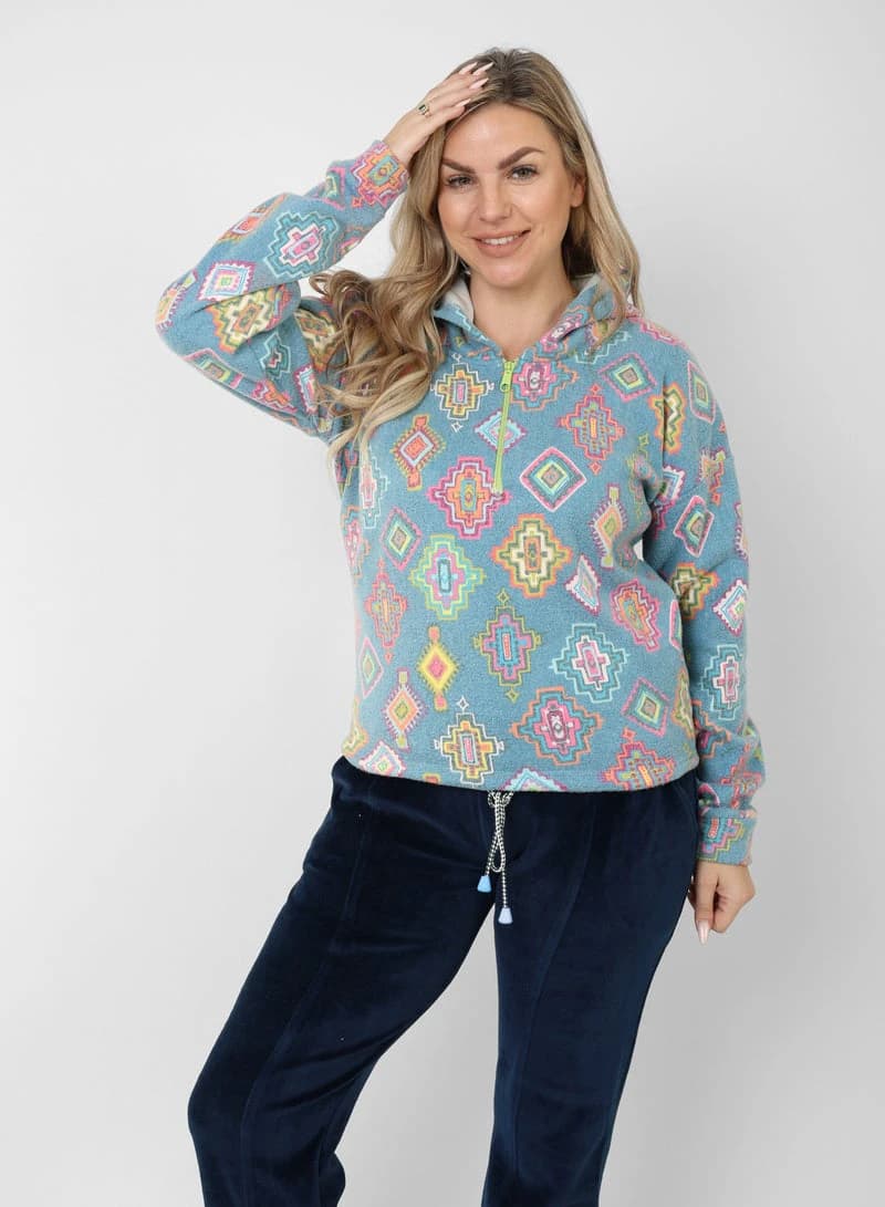 Women's Colorful Foulard Pajamas – Printed Foulard Top & Pants