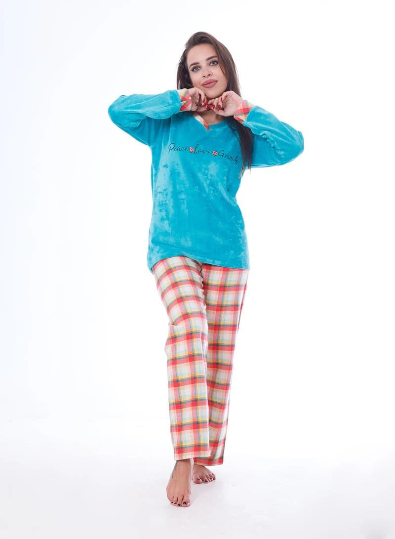 Women's Winter Pajamas – Cozy Long Sleeve Top & Full‑Length Pants