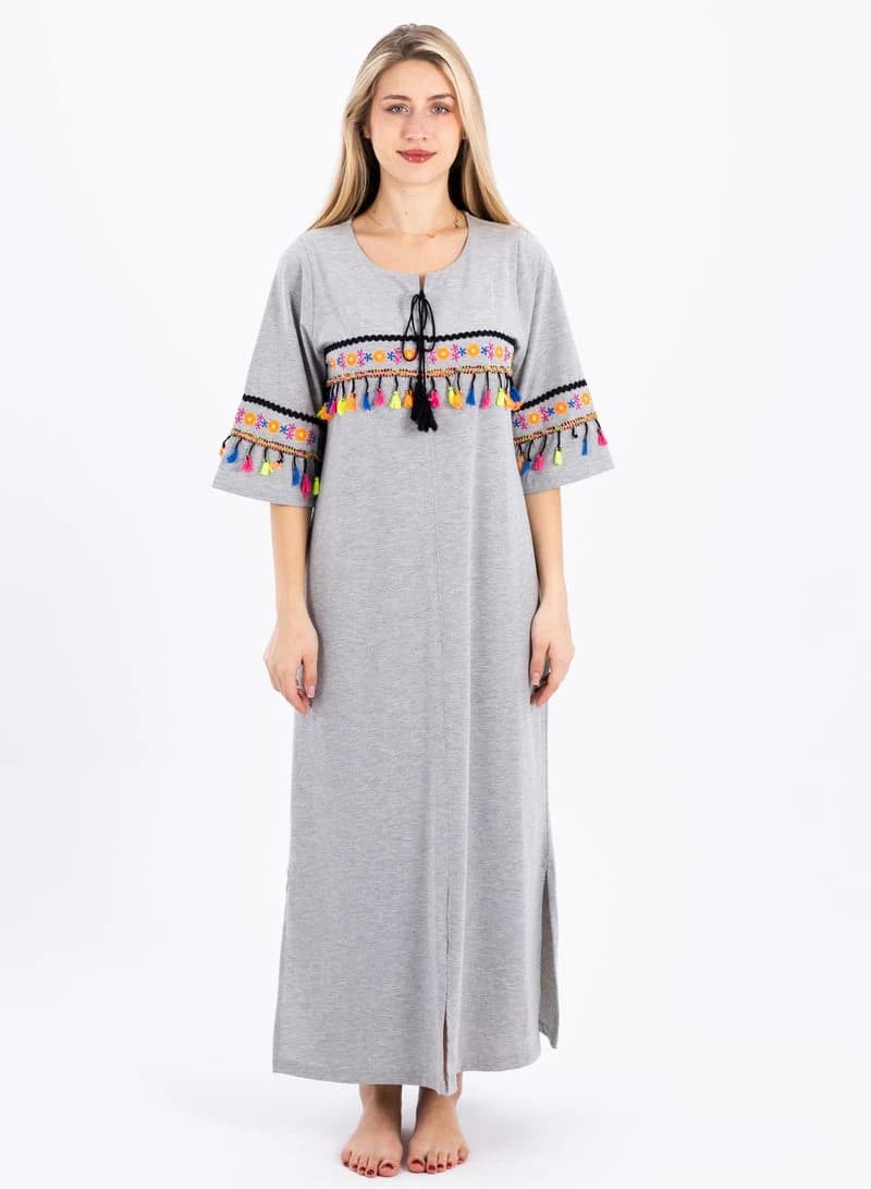 Women's Summer Maxi Abaya Nightgown – Elegant Lightweight Cotton Maxi Dress