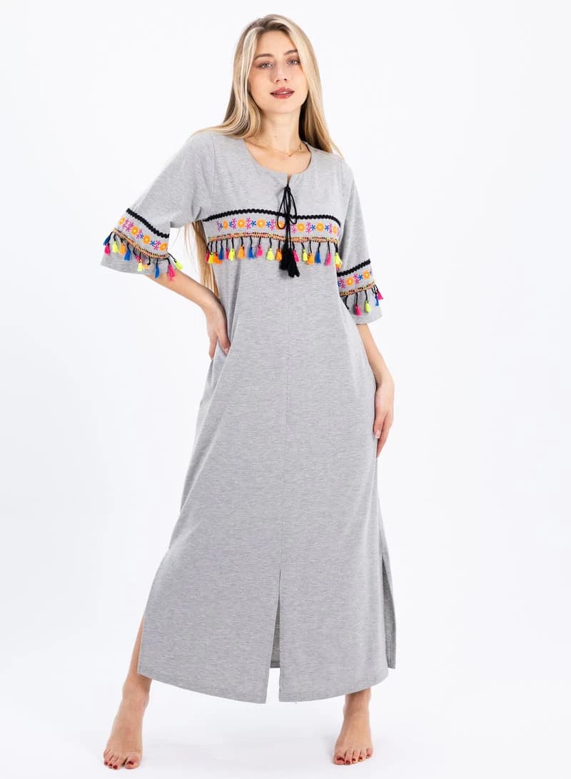 Women's Summer Maxi Abaya Nightgown – Elegant Lightweight Cotton Maxi Dress