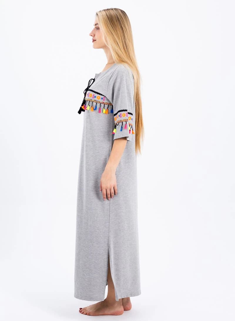 Women's Summer Maxi Abaya Nightgown – Elegant Lightweight Cotton Maxi Dress