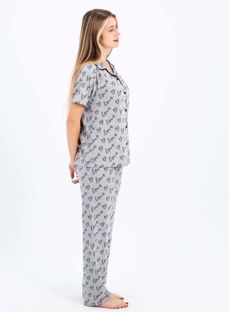 Women's Classic Pajama Set – Soft Ribbed Cotton Two-Piece