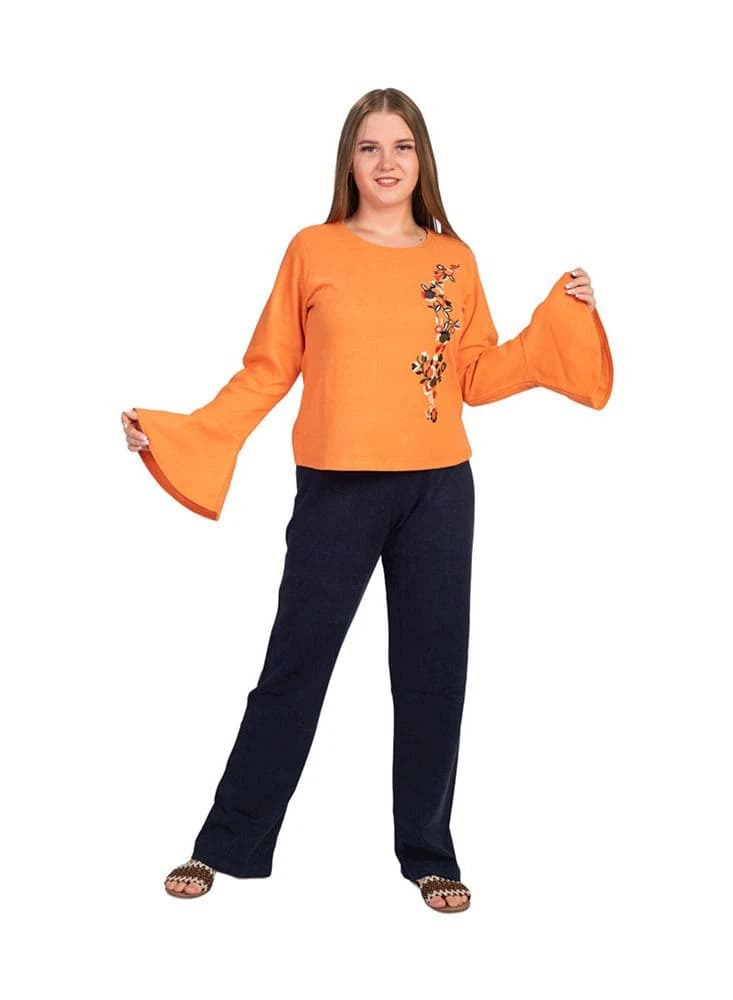 Women's Stylish Winter Pajamas Like You – Embroidered Cotton Pajama Set