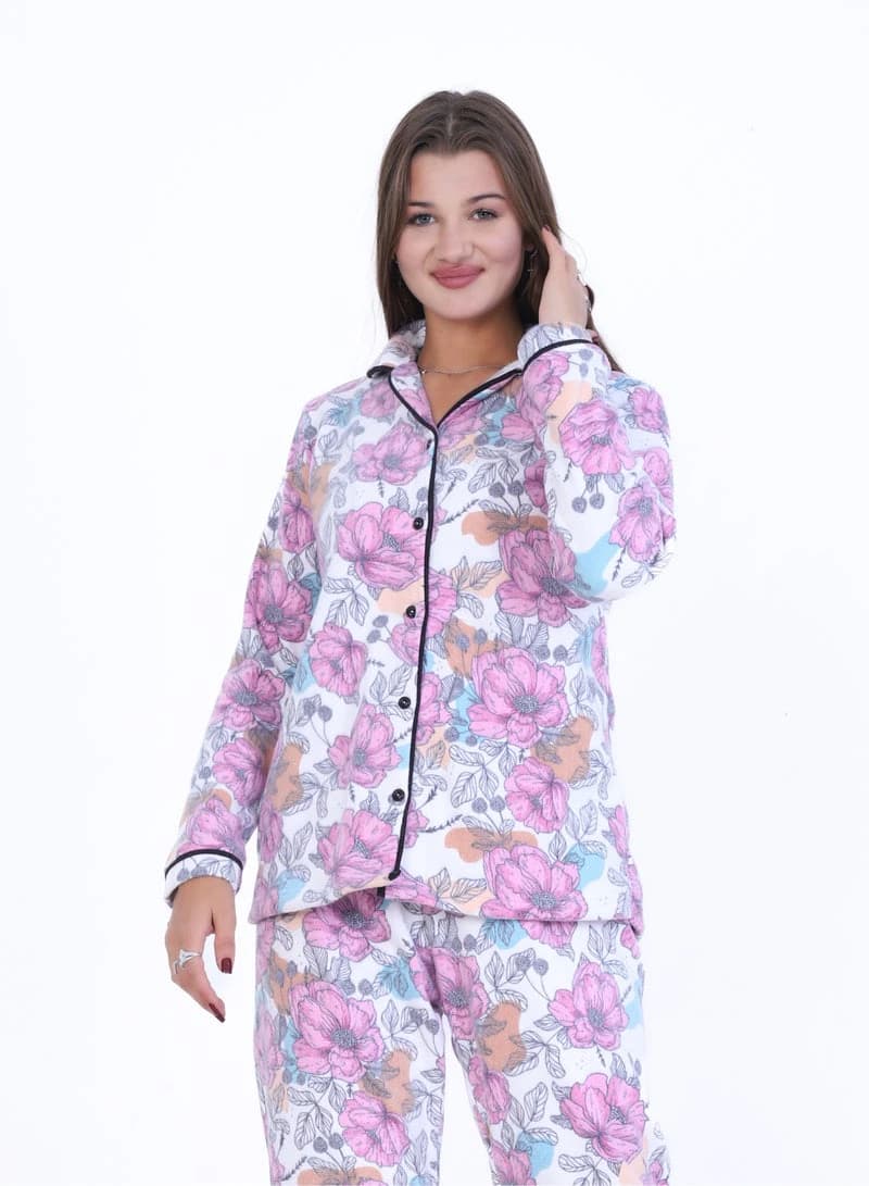 Women's Printed Fular Pajama – Button Decor & Chic Design