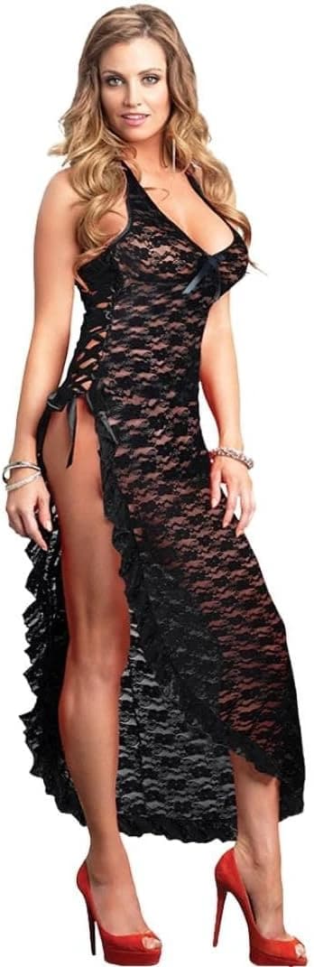 Lingerie Lace Side Open Nightgown