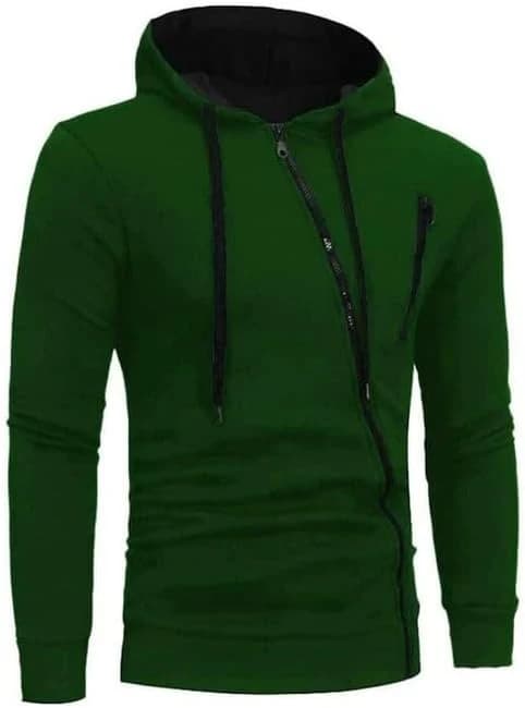 Men's Hoodie with Slanted Zipper – Summer Melton Fabric