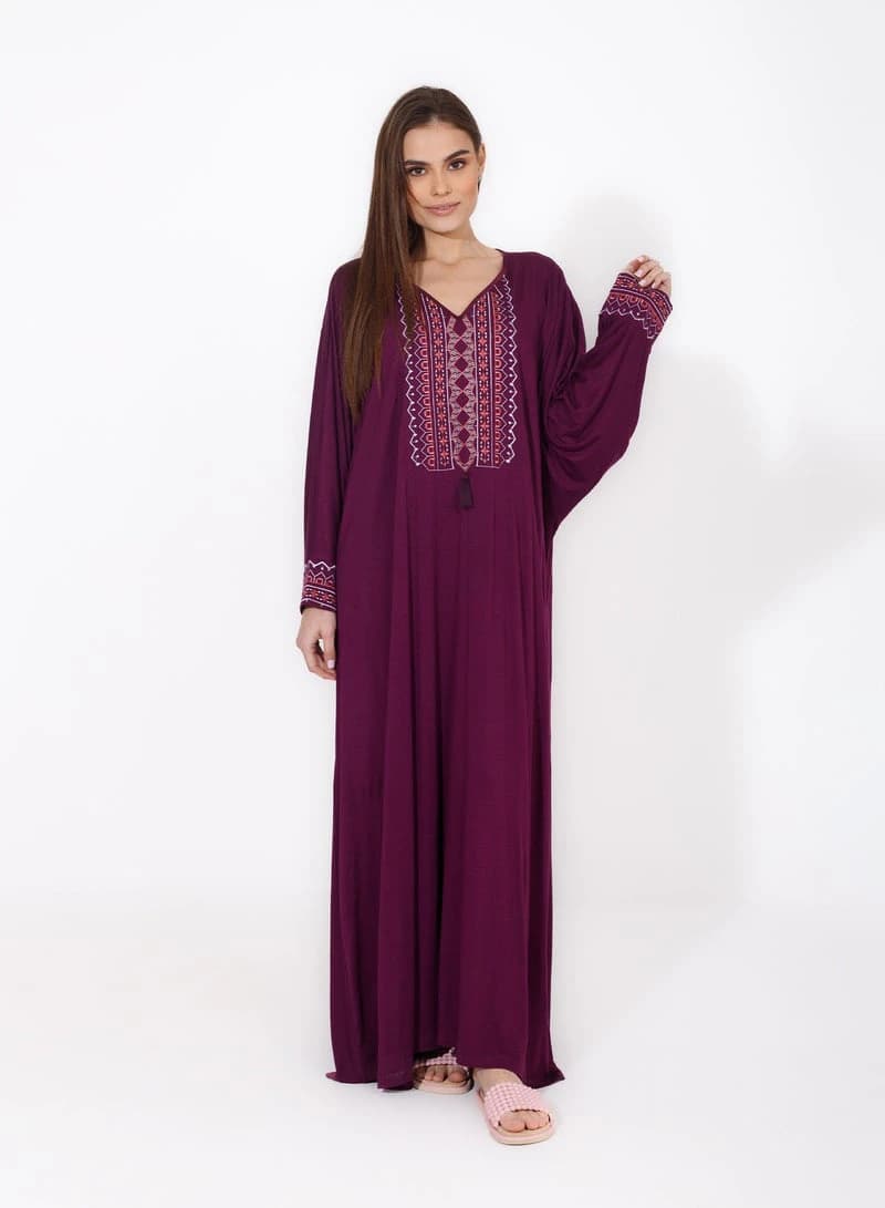 Women's Elegant Nightgown Like You – Embroidered Viscose Nightdress