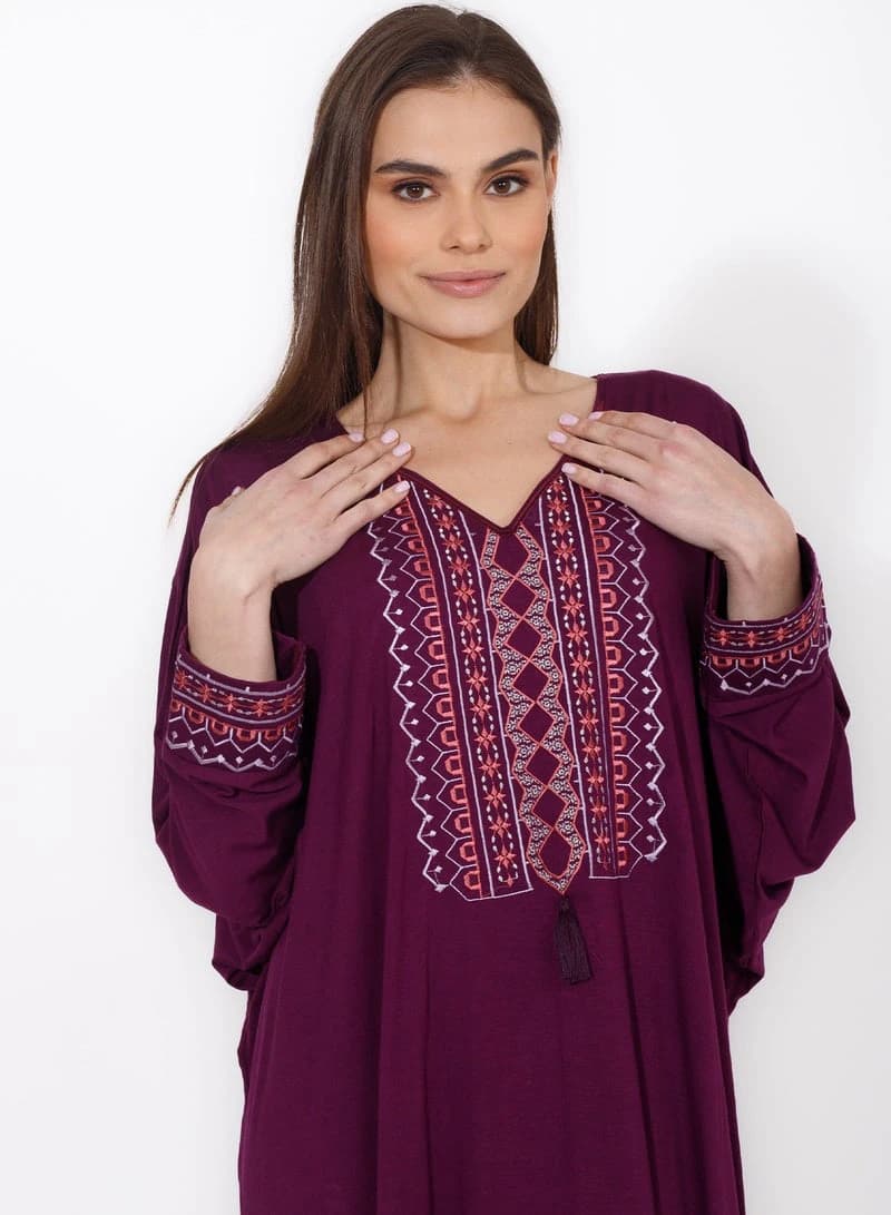 Women's Elegant Nightgown Like You – Embroidered Viscose Nightdress