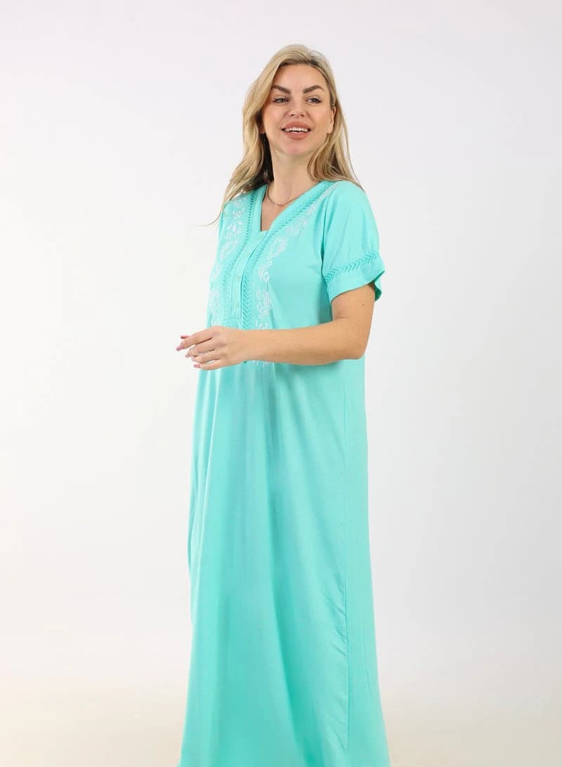 Women’s Summer Maxi Abaya Embroidered – Long Elegant Viscose Maxi Dress