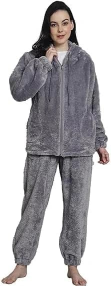 Women’s Two-Piece Fur-Lined Pajama – Warm & Comfortable