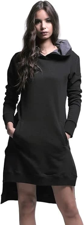Milton Women’s Black Long Hoodie – Cozy & Casual