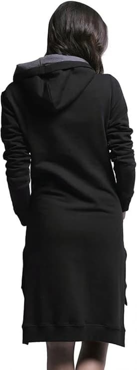 Milton Women’s Black Long Hoodie – Cozy & Casual