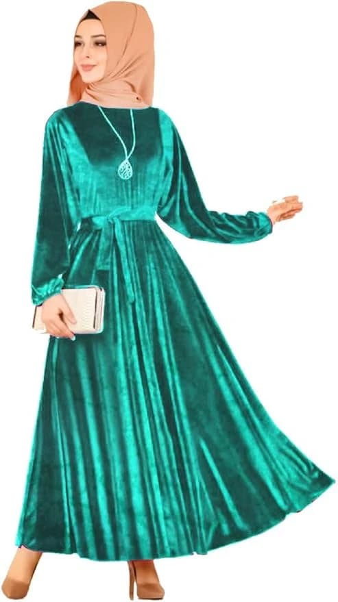 Women’s Velvet Dress with Waist Belt