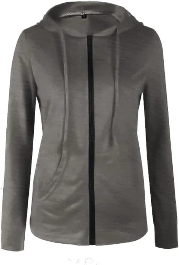 Women’s Cotton Zip Hoodie – Dark Grey