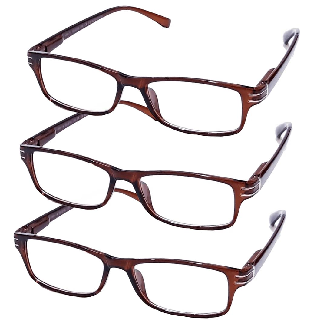 **Three Reading Glasses for Men & Women – With Case and Cleaning Cloth (2.50)**