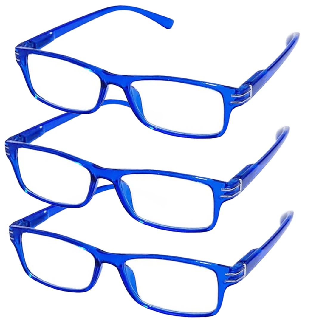 Three Reading Glasses for Men & Women – With Case and Cleaning Cloth (2.00)