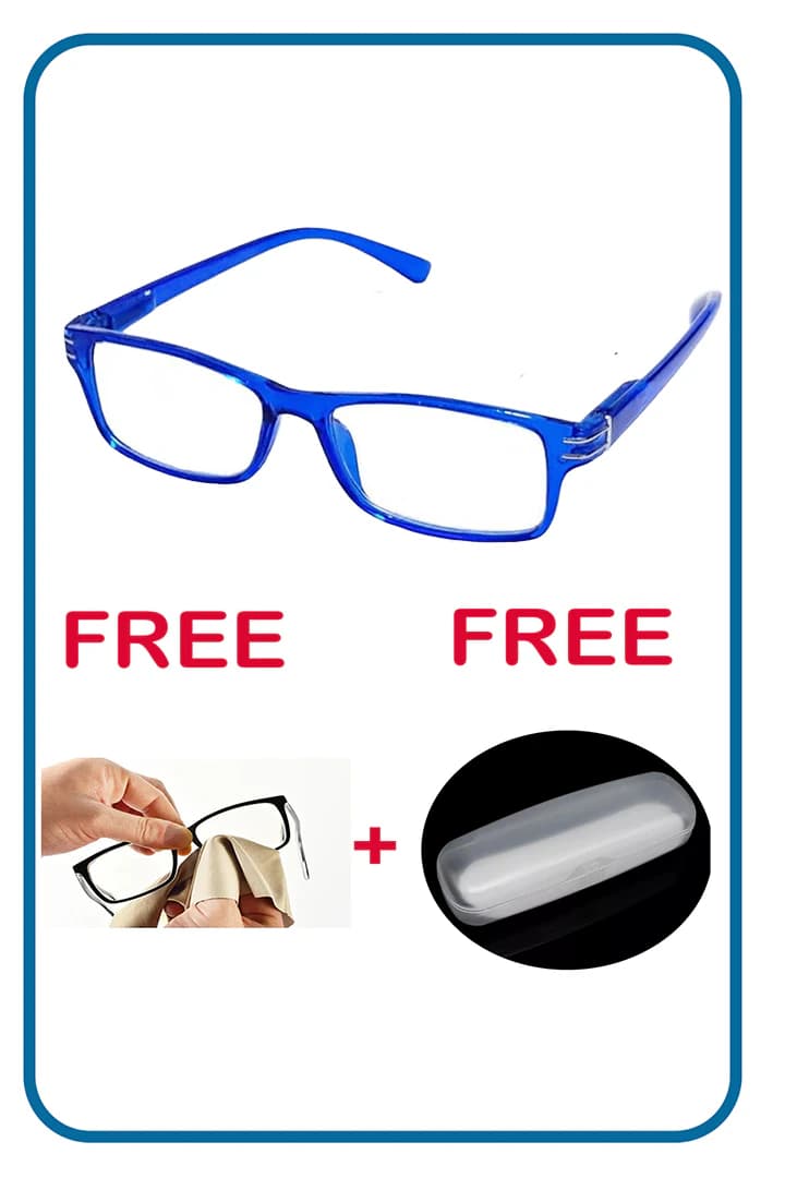 Three Reading Glasses for Men & Women – With Case and Cleaning Cloth (2.00)