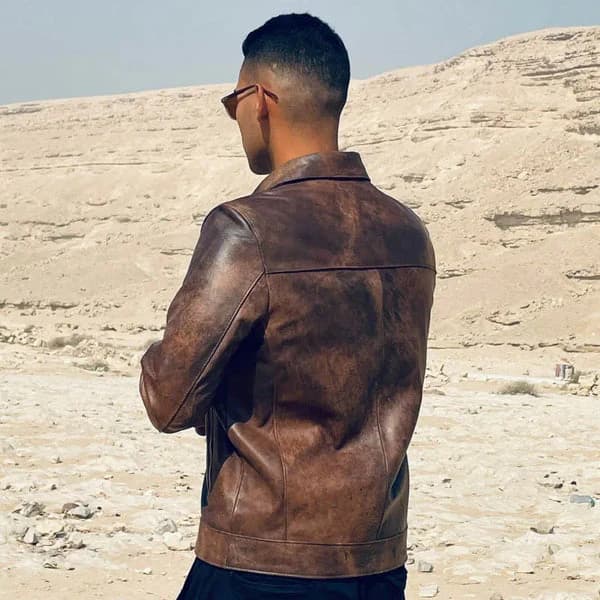Minimal Leather Jacket - Natural Tone