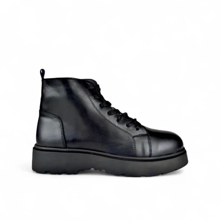 Alpha - Combat Boot in Black Leather