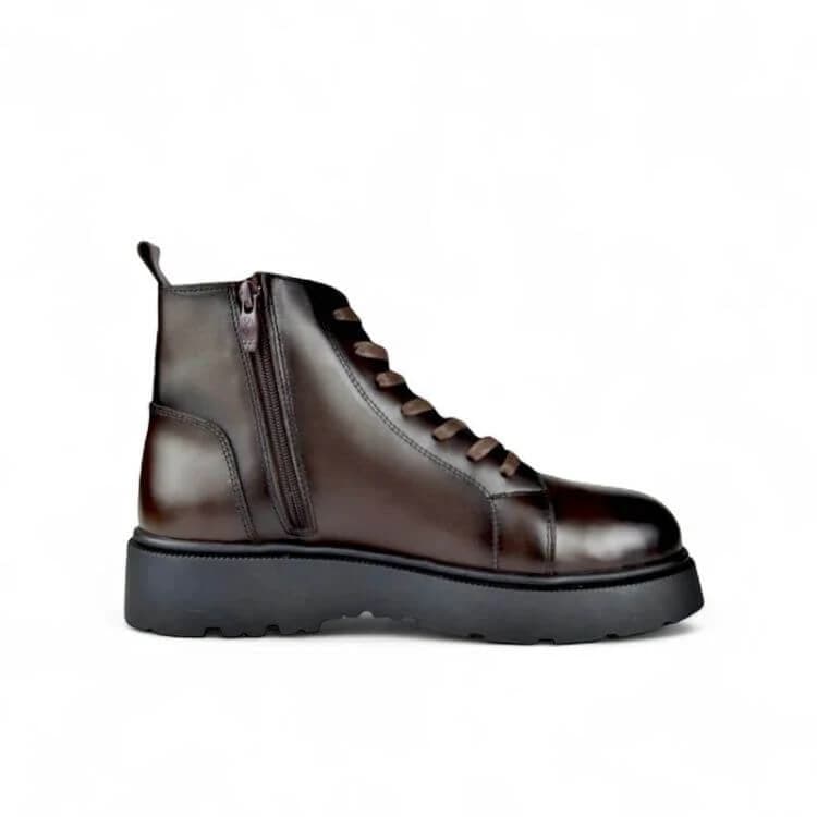 Alpha - Combat Boot in Brown Leather