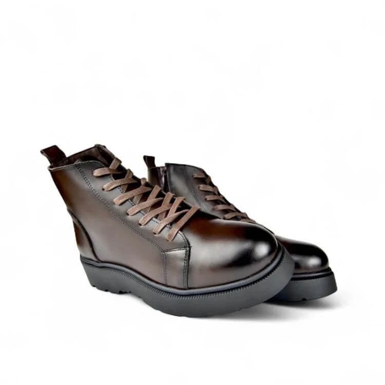 Alpha - Combat Boot in Brown Leather