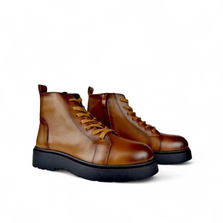 Alpha - Combat Boot in Havana Leather
