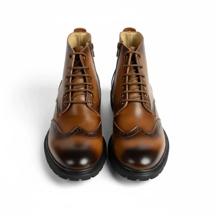 Hybrid Zip-Lace Boot - Havana