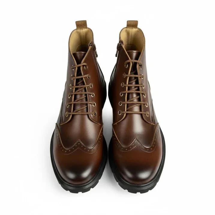 Hybrid Zip-Lace Boot - Brown