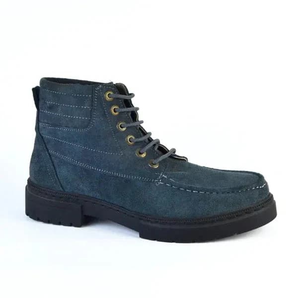 Bold Suede Lace-Up Boot - S-Gray