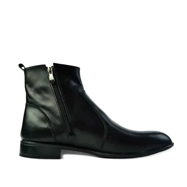 Leather Zipper Boot - Zipup Black