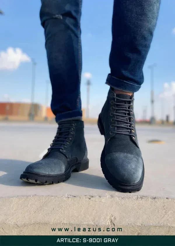 Leather Halfboot - S-9001 Gray