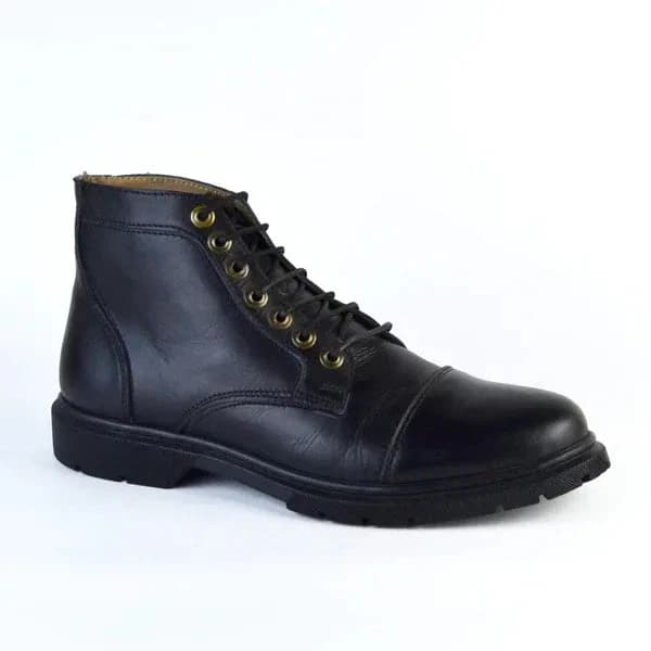 Leather Derby Halfboot - 9001 Black