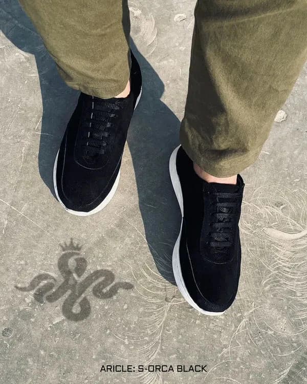 S-ORCA SUEDE SNEAKER - BLACK