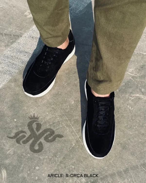 S-ORCA SUEDE SNEAKER - BLACK