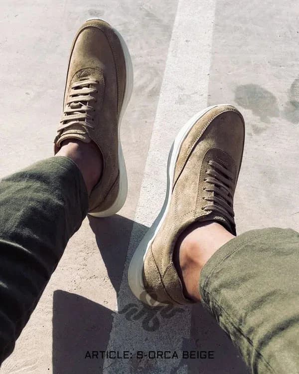 S-ORCA SUEDE SNEAKER - BEIGE