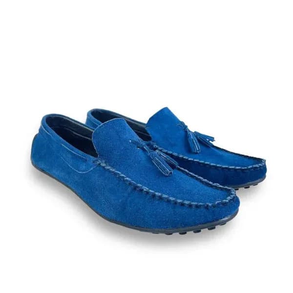 LEATHER MOCCASIN SHOES - M-501 BLUE