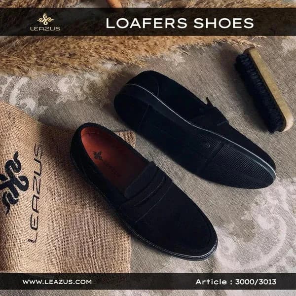 Leather Suede Loafer Shoes - S-3013