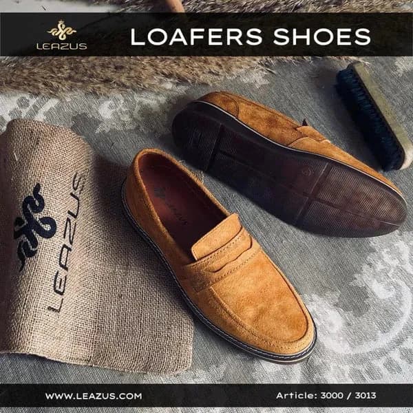 Leather Suede Loafer Shoes - S-3013