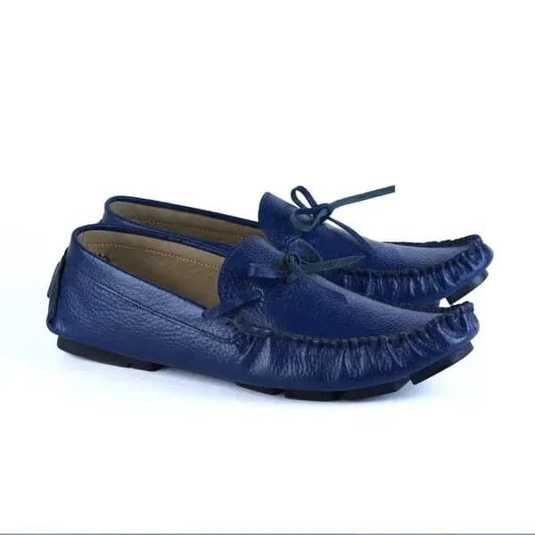 LEATHER MOCCASIN SHOES - M600 BLUE