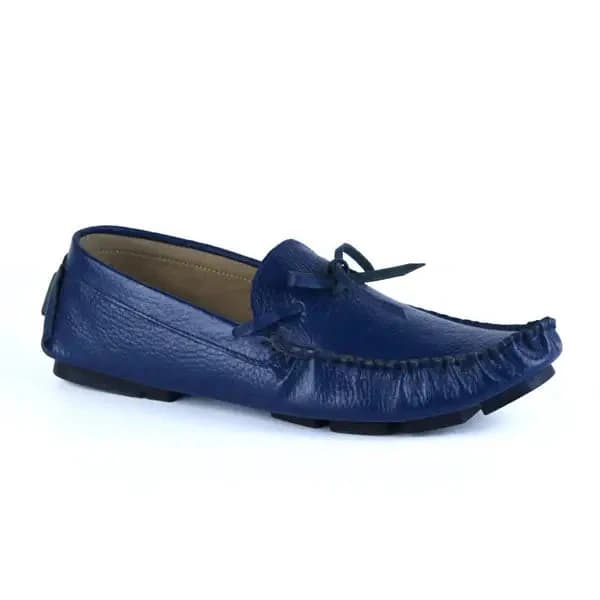 LEATHER MOCCASIN SHOES - M600 BLUE