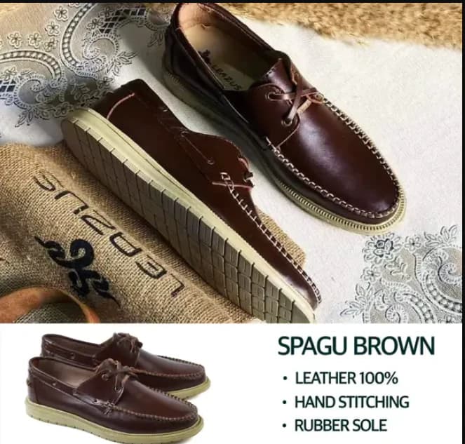 Leather Casual Shoes - SPAGU Brown