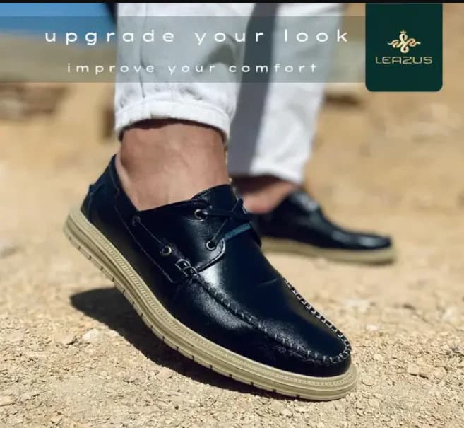 Leather Casual Shoes - SPAGU Black