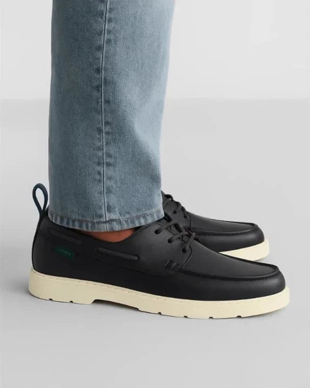 Leather Boat Shoes - Black