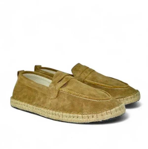 Leather Cangro Espadrilles - Camel