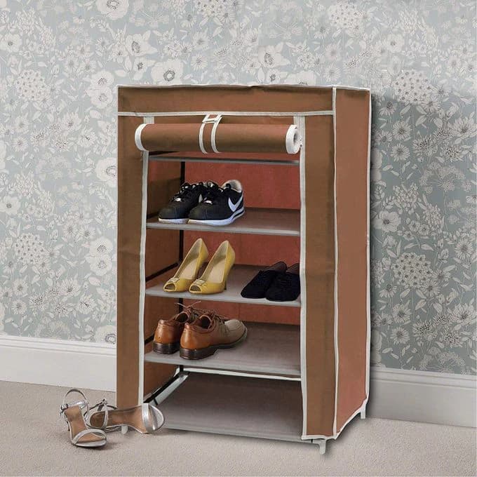 Shoe Organizer – 5 Tiers – 4 Shelves – Brown