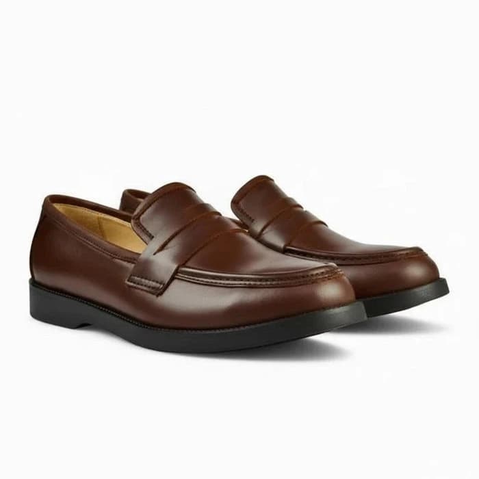 Leather College Loafer - Brown