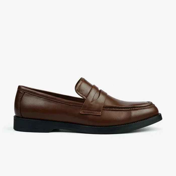 Leather College Loafer - Brown