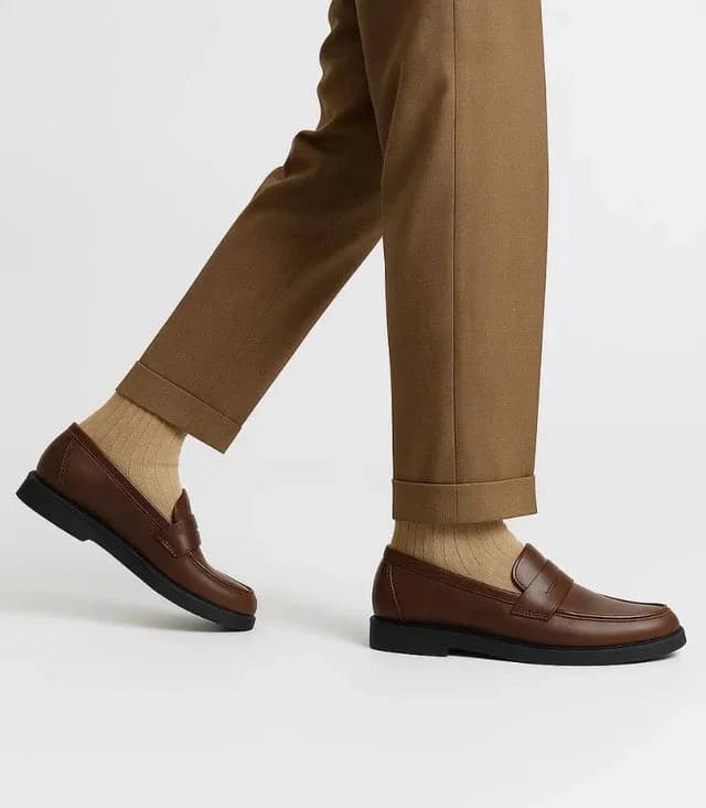 Leather College Loafer - Brown