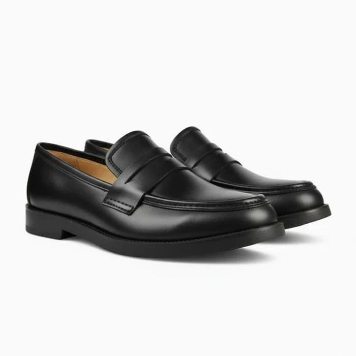 Leather College Loafer - Black